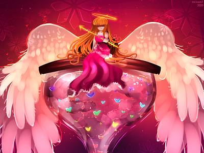 Happy st valentine's day 2020! (1) angel anthro character character design digital art digitalart fantasy girl illustration rocioam7