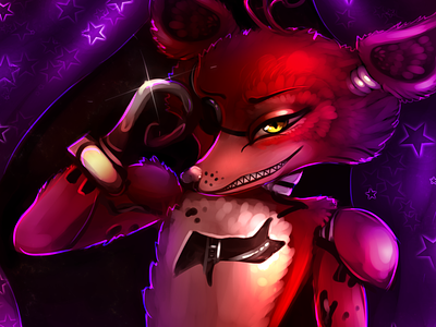 Foxy~ animal animatronic anthro character digital art digitalart fanart fantasy fnaf illustration rocioam7 videogame