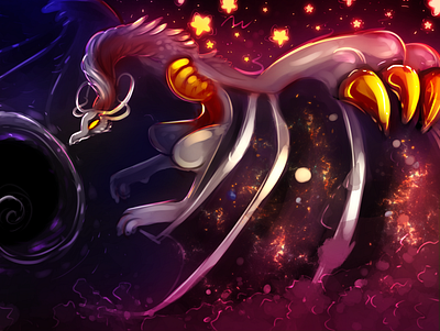 Cosmic Dragon~ character digital art digitalart dragon fantasy illustration rocioam7