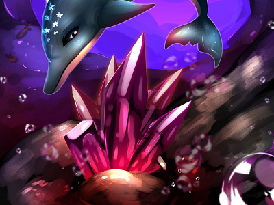 Four ways of mystery Redraw animal character character design delfin digital art digitalart dolphin ecco the dolphin fanart fantasy illustration rocioam7 sega videogame