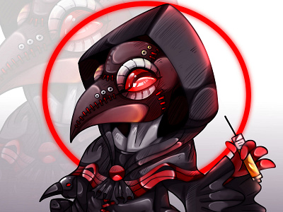 Chibi Plague Doctor character character design chibi crow cute digital art digitalart fanart fantasy illustration plague doctor rocioam7