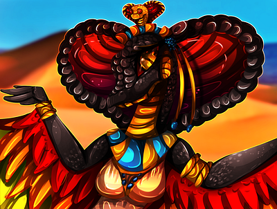 Wadjet the cobra goddess animal anthro character character design cobra digital art digitalart egyptian god fanart fantasy girl illustration