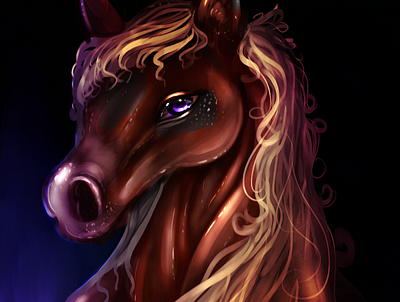 Brush Practices (2) animal character digital art digitalart fantasy horse illustration rocioam7