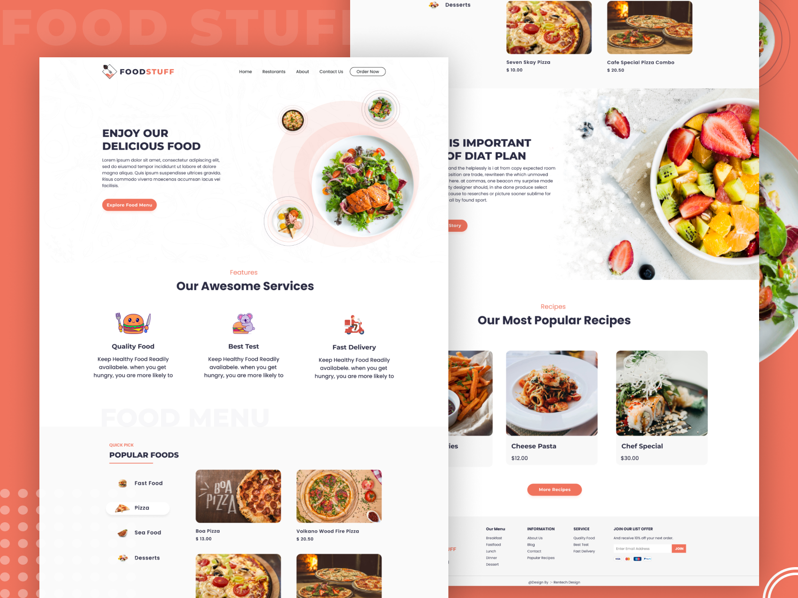 Food delivery website by Rentech Digital on Dribbble