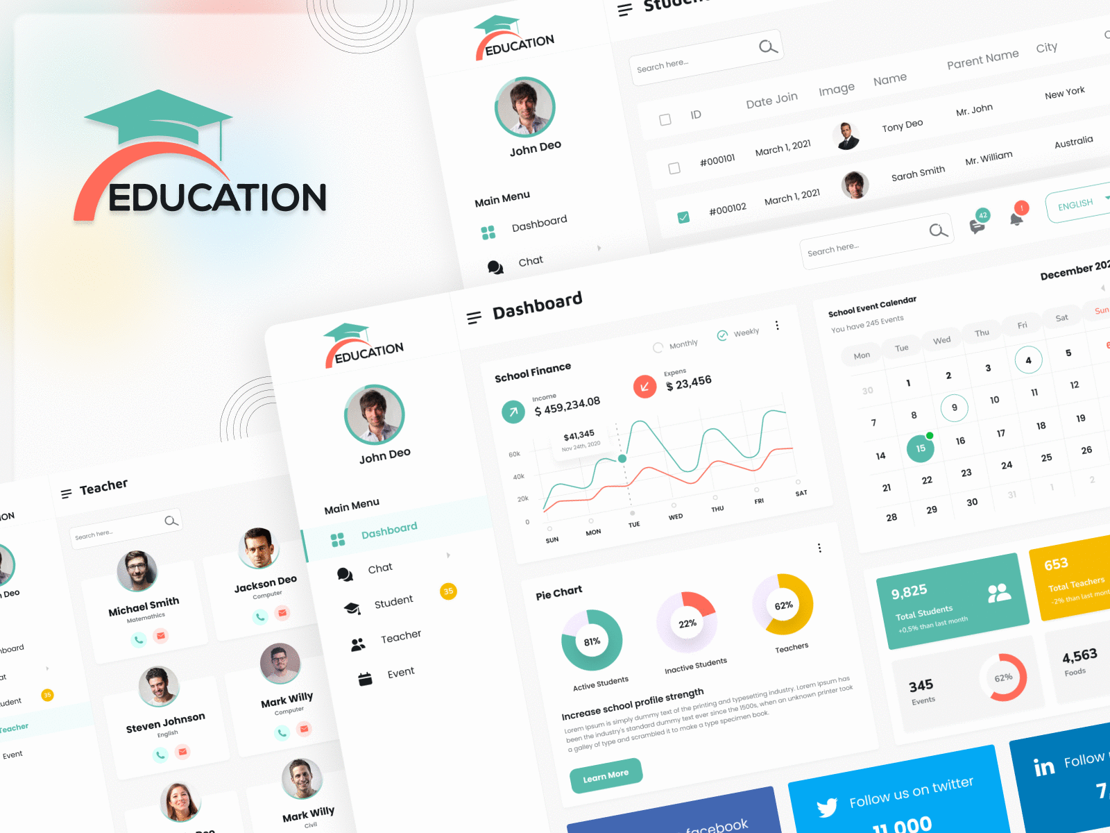 E-Learning dashboard calender class dashboad design e learning edtech education educational feed language lesson navigation overview schedule student time timeline tracking ui ui design