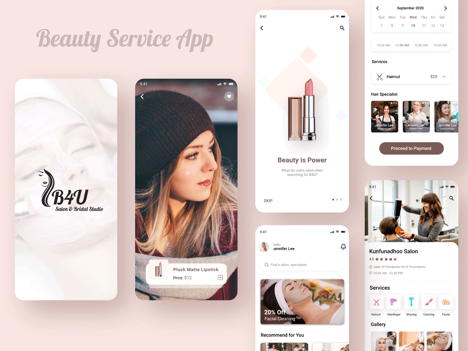 Beauty Service app app app concept app design beauty beauty salon booking cosmetics ecommerce fashion girls makeup mobile salon services skincare soft store ui ux