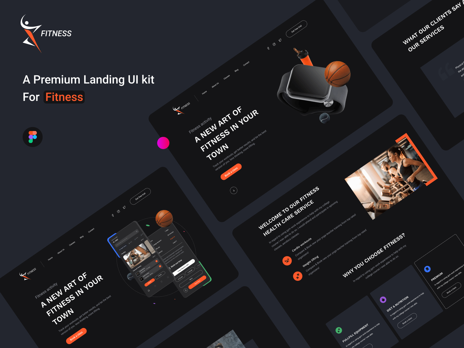 Fitness Pro Web & App app concept dark mode dark theme dark ui design digital world fitness fitness app fitness website health minimal mobile app nutrition ui ui design ux website website concept