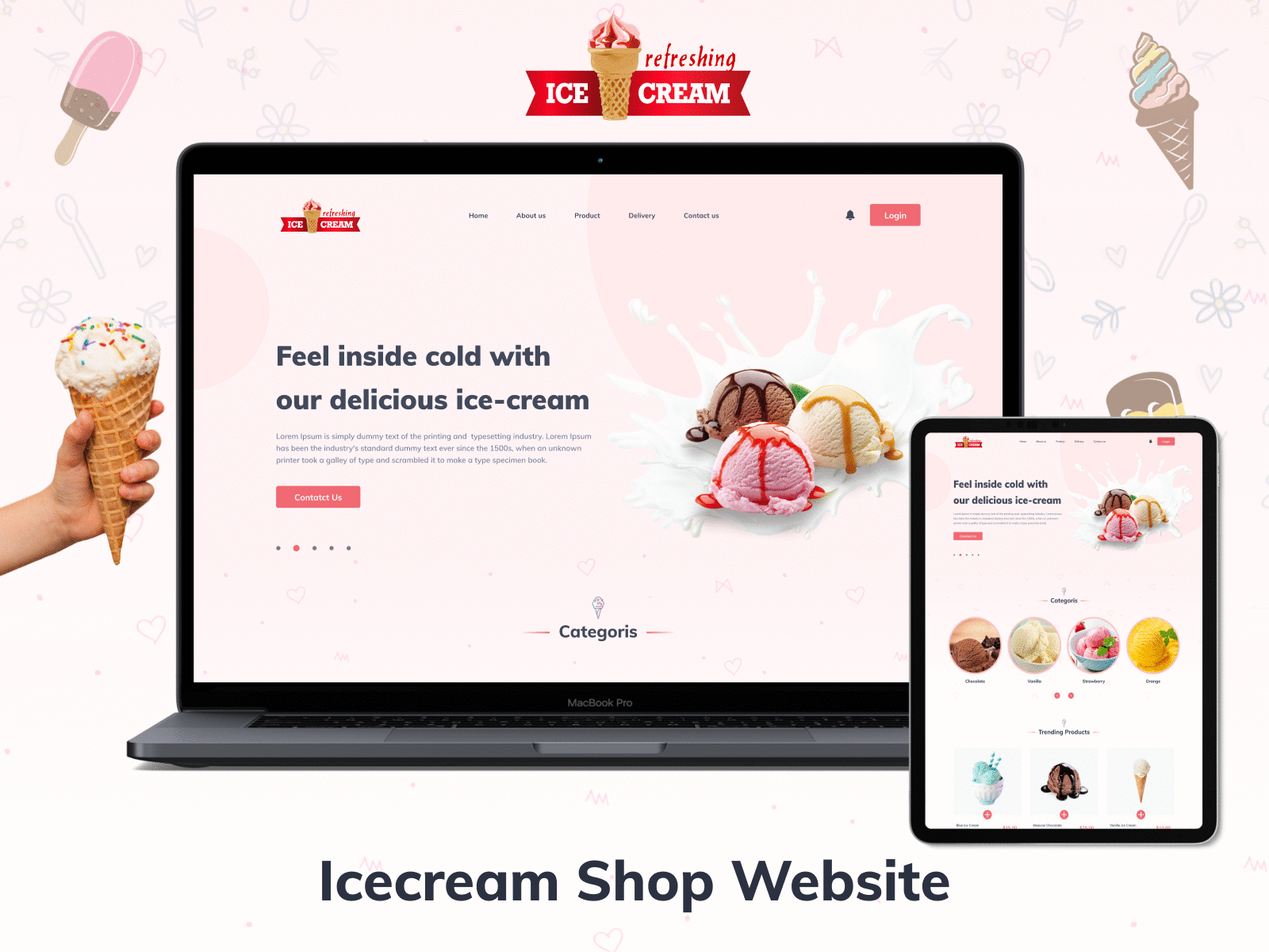 Dribbble - Ice cream website GIF.gif by Rentech Digital