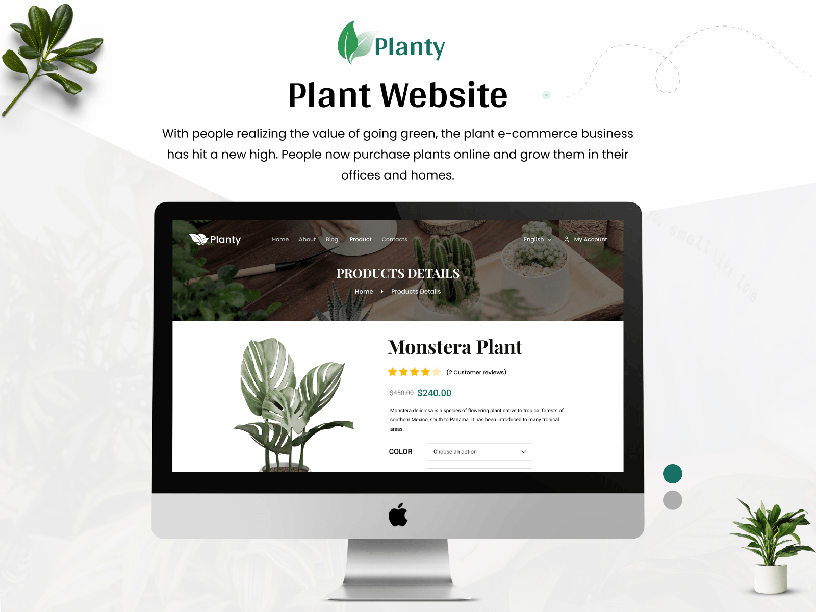 Plants - Landing Page animation branding cards ui graphic design green motion graphics plant plant save website plant shop landing page plant shop website plants product design website