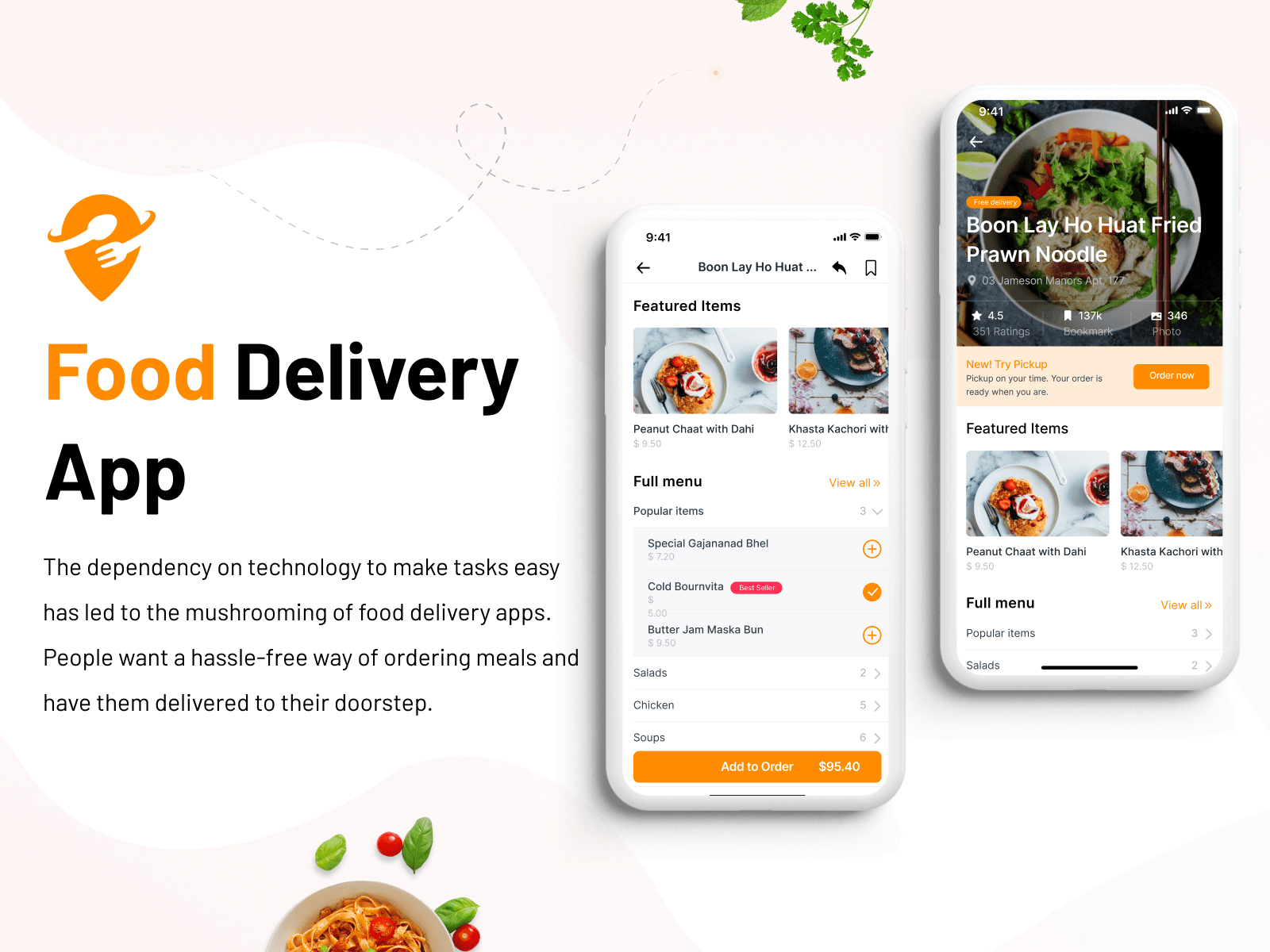Food Delivery App - Mobile App add to cart clean daily ui design designer foodapp graphic design illustration interface minimal minimalist mobile ui ux