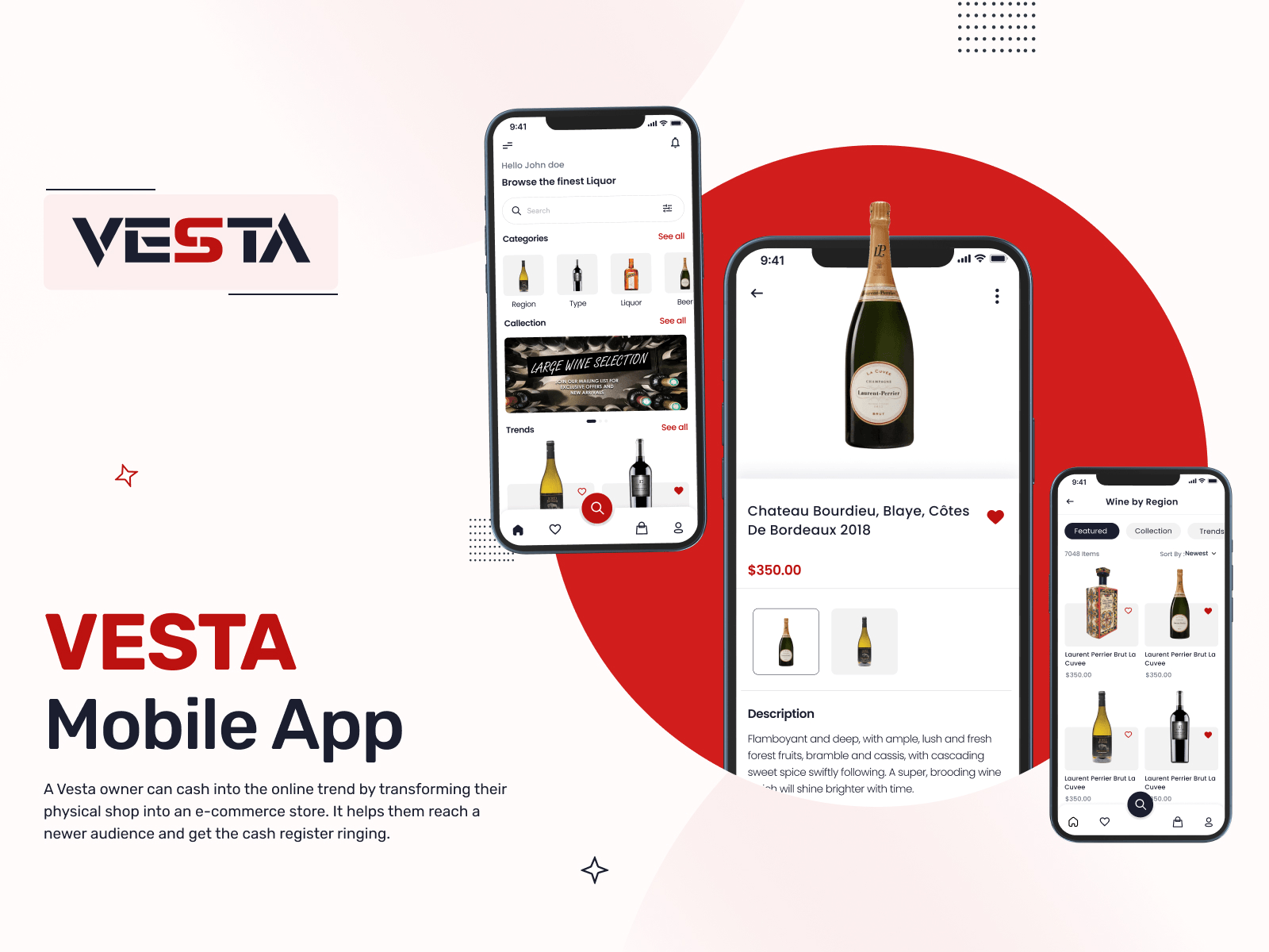 Vesta Mobile App appdesign b2c bar beerapp branding cocktails ecommerceapp graphic design liquor logo restaurant shoppingapp uiux uiuxdesign webdesign website wineapp wineshop