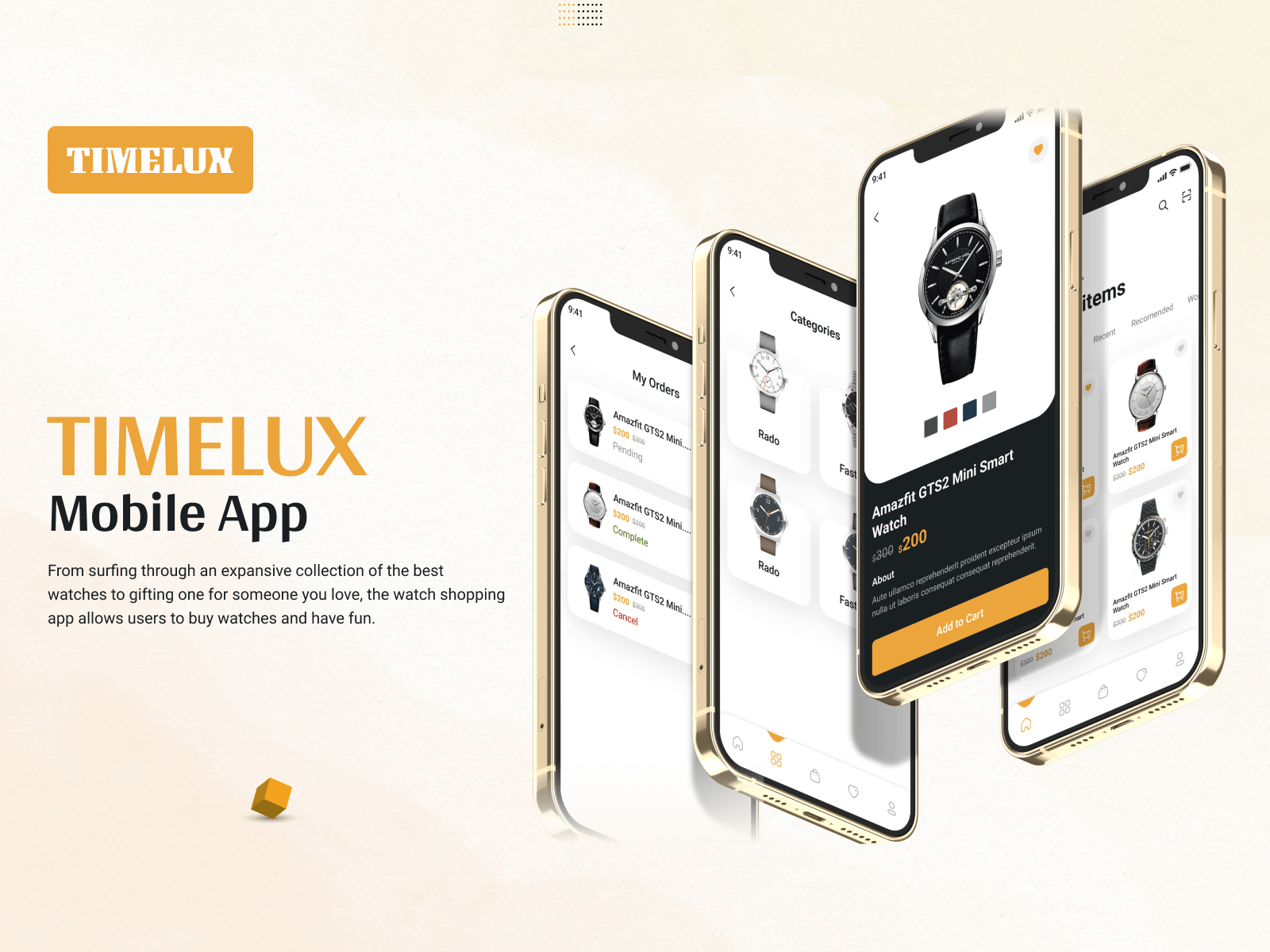 Timelux Watch App app concept app design branding design illustration logo ui ui design ux ux design