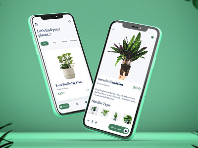 Plant Mobile App app concept app design branding design illustration logo ui ui design ux ux design