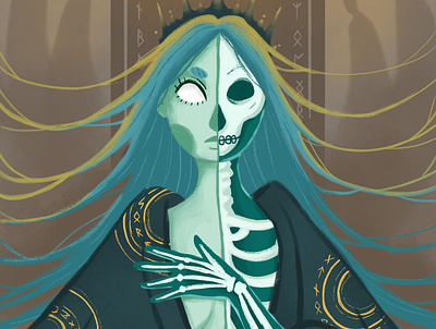 Hel concept cover art digital fantasy illustration villain