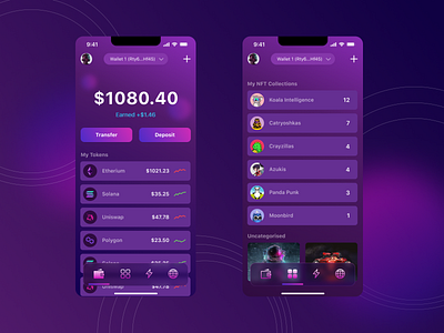 Crypto Wallet for Web 3.0 app app design mobile ui uidesign uiux
