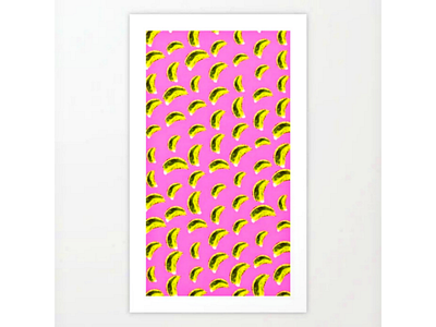 Going bananas art colorful digital illustration fresco gouache illustration illustrator neon painting pattern photoshop print watercolors