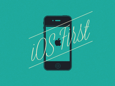 iOS First grain green icon illustrator ios iphone mobile phone typography