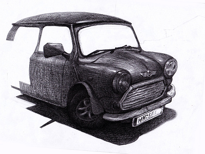 Nightly Sketch Session car contrast drawing illustration oldtimer realism sketch sketchbook