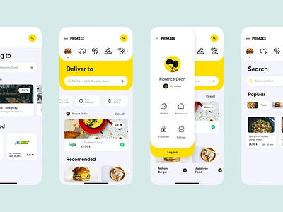 Primzee - Mobil Application app creathive delivery design illustration interface iphone mobile shopping ui ux web