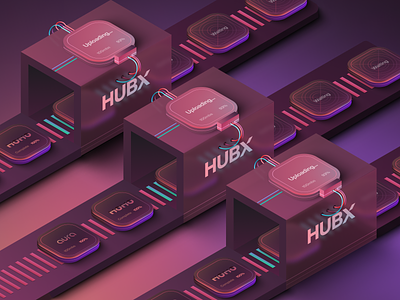 HUBX - Hero Illustration app branding factory figma ill illustration logo ui