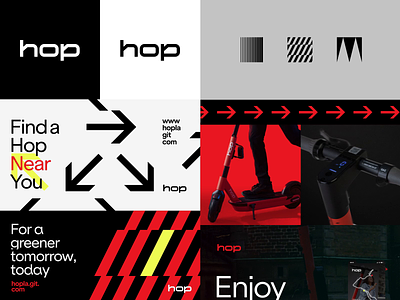 Hop Scooter: Concept app brand look branding hop illustration logo mobile red scooter