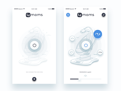 Mamaroo Remote 4moms app baby bluetouth iphone mamaroo remote seat ui ux