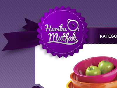 Hrk design menu purple ribbon slider ui web