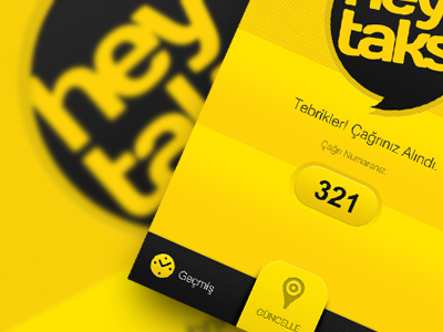Hey Taxi! android application iphone sensation taxi ui ux yellow