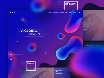 IBT Group corporate design gradient homepage landing mobile onepage page responsive ui ux web