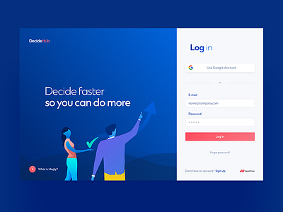 DecideHub / Log In dashboard illustration interaction landing layout page prototype tracking typography ui vote work