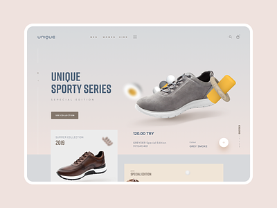 Greyder Unique app branding homepage landing shoe shopping ui ux web