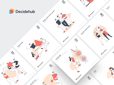 Decidehub - Illustrations app branding design illustration logo mobile ui ux vector web