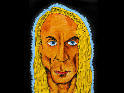 Iggy Pop illustration painting pen and ink