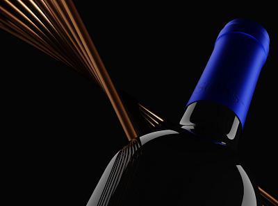 The Sollys Wine - 3D product 3d 3d art bottle cgi dark design mockup modeling packaging product wine