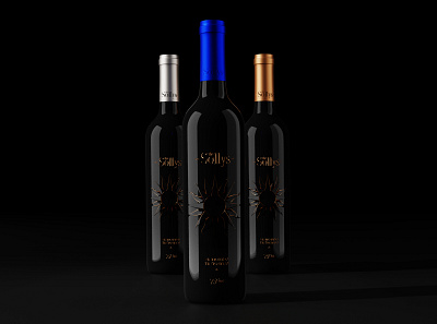 The Sollys Wine - 3D product 3d bottle cgi dark design mockup modeling packaging product wine