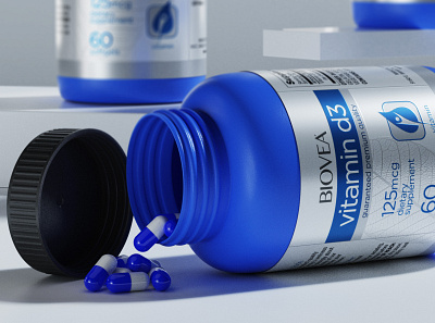 CGI Vitamin 3d bottle cgi design modeling packaging product remedy render vitamin