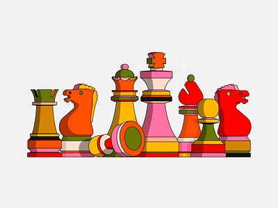 Check Mates pt.1 3d animation art chess chess board chess illustration chess pieces design graphic design illustration print street art streetart typography illustration vintage
