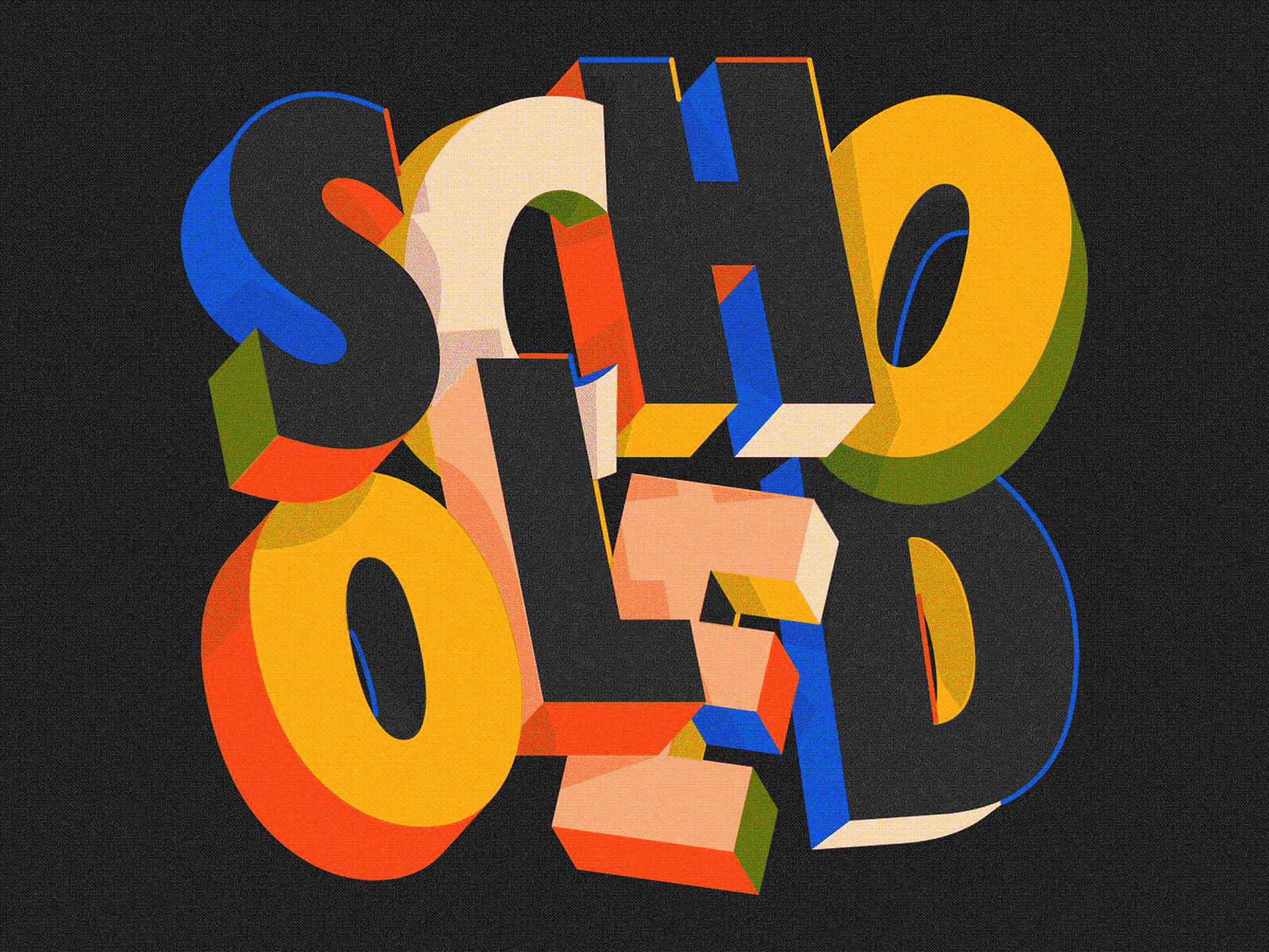 Schooled 3d 3d lettering 3d type animation graphic design illustration lettering animation lettering design motion graphics type type animation type design typography typography animation