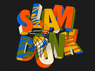 Slam Dunk 3d letter 3d type 3d typography art design graphic design illustration lettering type type design type designer type illustration typeface typography vintage
