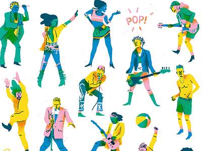 POP! art character design digital graphic illustration music musicians painting pop rock vintage