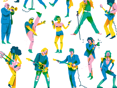 POP art character design digital graphic illustration music musicians painting pop rock vintage