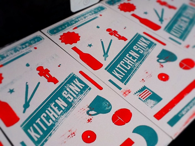 KSS promo poster handmade illustration kitchen sink studios kss printmaking
