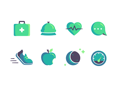 Icon Explorations fitness health iconography illustration product shadow wellness