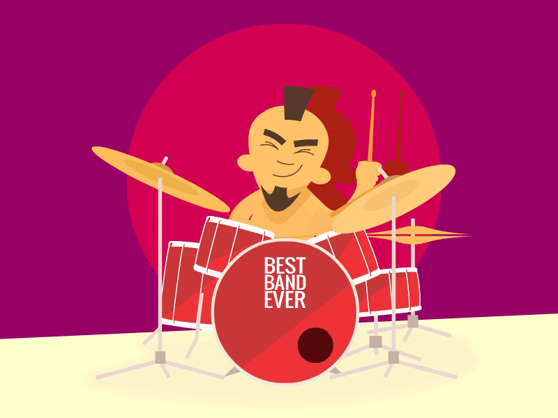 Groovin' #2 animation drummer drums groove illustration music