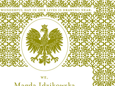 Polish eagle green invite wedding