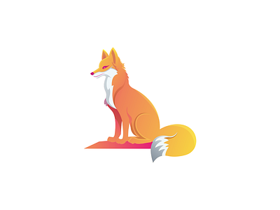 Wolf Full Color Logo app branding design flat icon logo