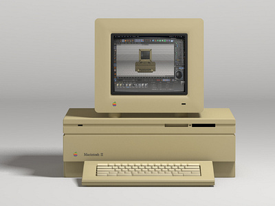 Macintosh II 3d cinema4d old computer vintage visualization