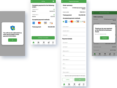 Mobile Pay feature user flow