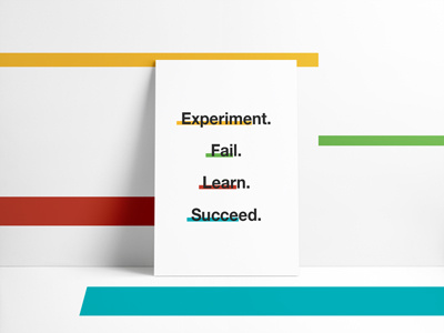 "From experimentation to success" - startup poster's series