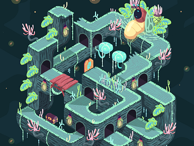 Tanglow woods art direction design gamification illustration isometric